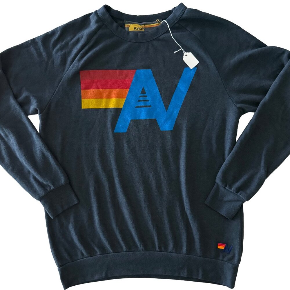 NWT Aviator Nation Unisex Charcoal Logo Sweatshirt - Size Large